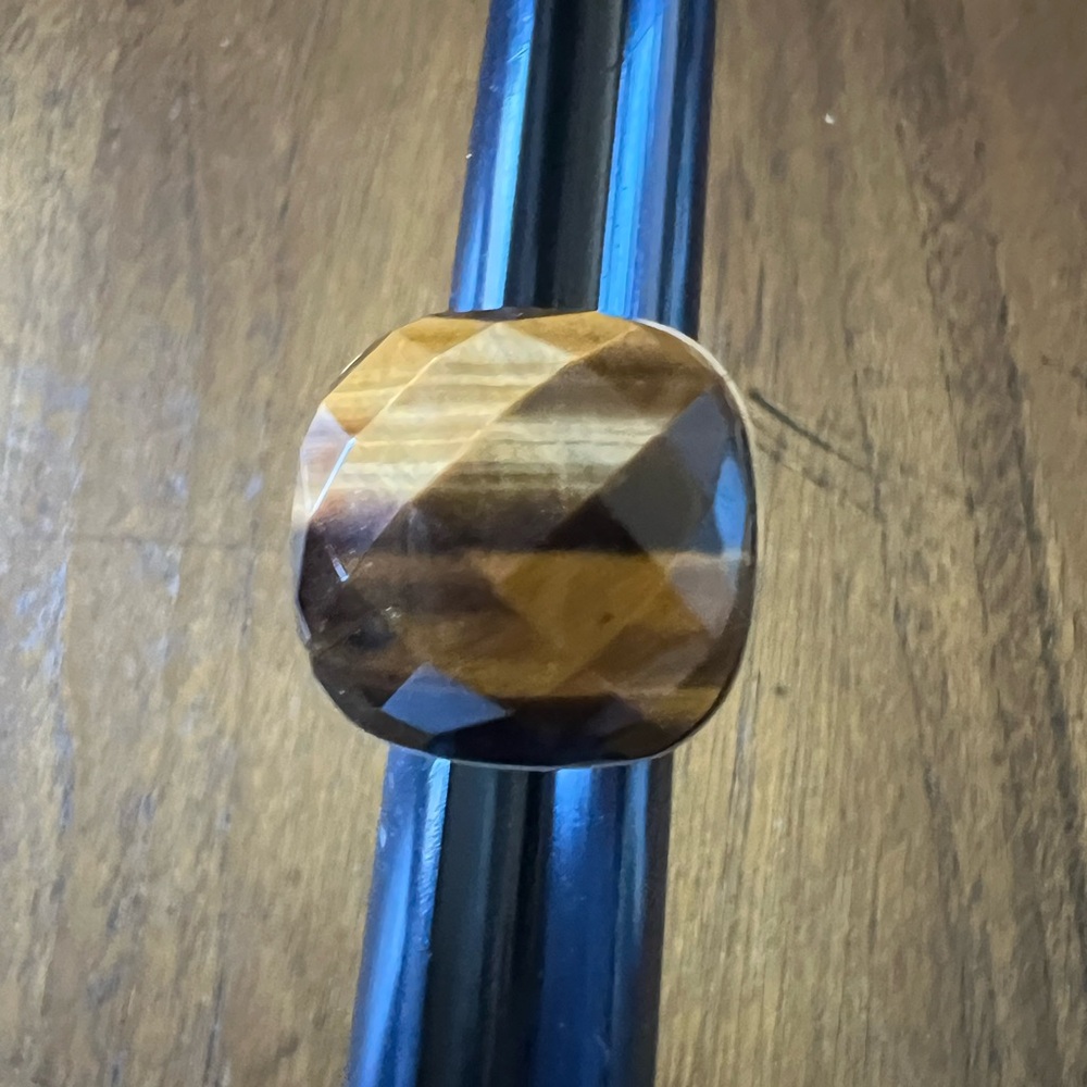 Faceted Tiger Eye Gemstone Statement Ring - image 8